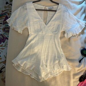 Oh Polly White Ruffled Romper